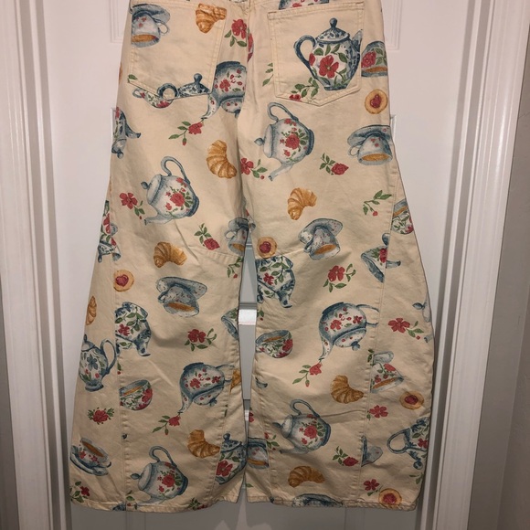 We The Free by Free People Eden High Slouchy Brunch Printed Barrel Jeans sz 28 - Picture 10 of 10